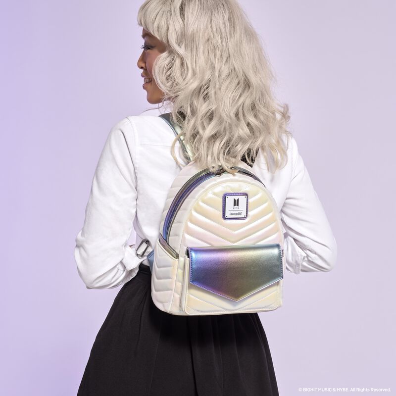 BTS Iridescent Quilted Mini Loungefly Backpack